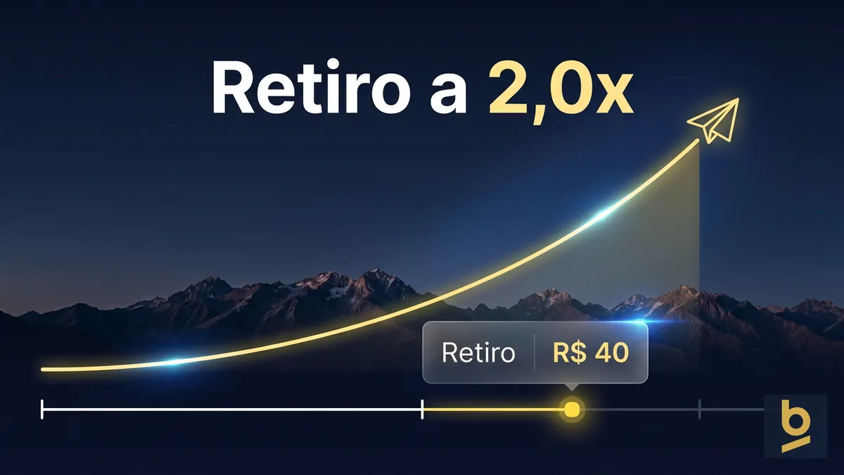 Trayectoria de un juego crash con retiro a 2,0x en Betnacional